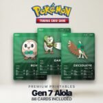 Pokémon Alola Pokédex Placeholder 722-809 | Gen 7 Binder Organizer | Printable Pokémon Cards | Master Set Tracker | 300 DPI | ENGLISH